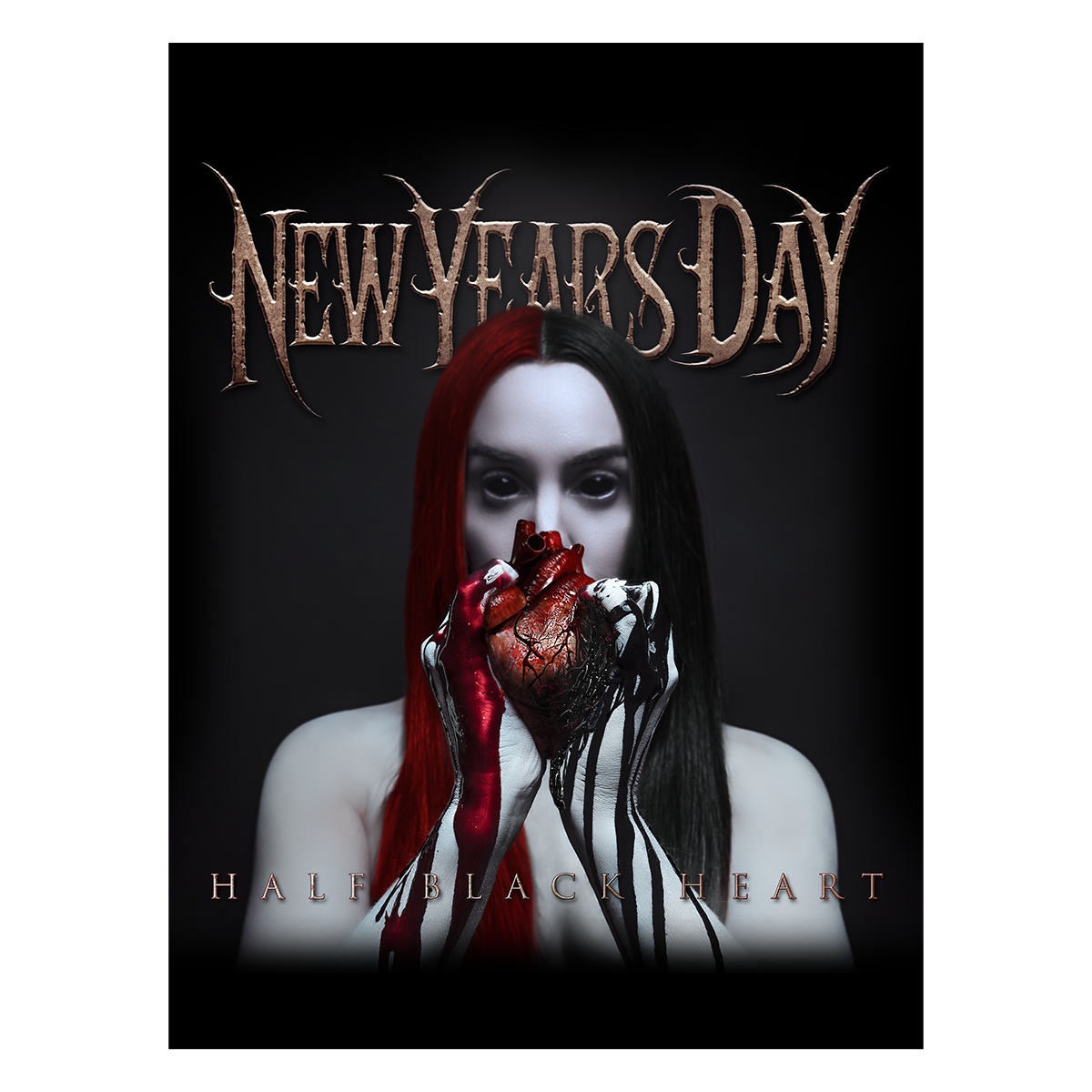 An eighteen by twenty four inch poster featuring Ash Costello from the band New Years Day.